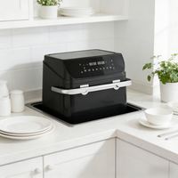 Friteuse à air électrique numérique 2400W à double panier 10L, écran LED, forme carrée moderne, en plastique, A++ Énergie, garantie 1 an, modèle 2026
