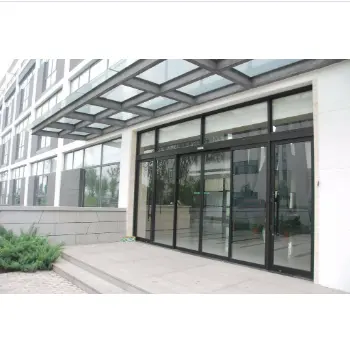 Thermal Break aluminum frame automatic front electric tempered glass sliding door