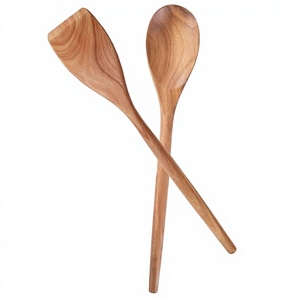 Ensemble d'ustensiles de cuisine en bois réutilisables de qualité alimentaire antiadhésifs, comprenant cuillères et spatules, 2 pièces - Product Image 2