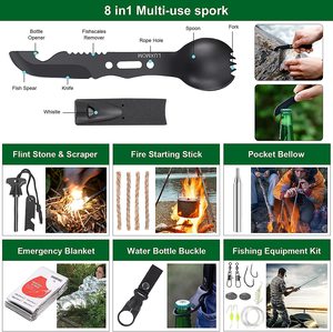 Kit de survie SOS pour les voyages, équipement de camping en plein air, équipement de camping, kit de secours automobile, kit de survie pour la défense personnelle, sac de secours - Product Image 4