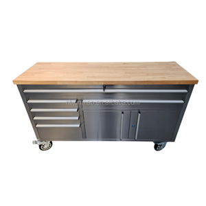 Caja <span class=keywords><strong>de</strong></span> Herramientas Rodante <span class=keywords><strong>de</strong></span> Acero Inoxidable <span class=keywords><strong>de</strong></span> Alta Resistencia <span class=keywords><strong>de</strong></span> 60 Pulgadas, <span class=keywords><strong>Banco</strong></span> <span class=keywords><strong>de</strong></span> <span class=keywords><strong>Trabajo</strong></span> Móvil OEM con Superficie <span class=keywords><strong>de</strong></span> Madera <span class=keywords><strong>de</strong></span> Caucho <span class=keywords><strong>para</strong></span> Garaje y Taller - Product Image 4