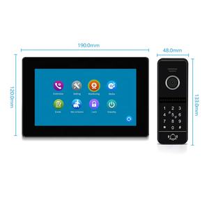 Moniteur d'<span class=keywords><strong>interphone</strong></span> vidéo filaire 7 pouces <span class=keywords><strong>12V</strong></span> Sonnette d'<span class=keywords><strong>interphone</strong></span> Wifi noir Sonnette de porte visible bon marché avec sonnette de porte filaire - Product Image 6