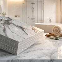 Panneaux muraux de douche en PVC imperméables très vendus, couleur marbre, adaptés à la décoration murale intérieure de la salle de bain