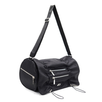 Sac à bandoulière YIEYIE noir tendance avec fermeture éclair et multiples poches, marque coréenne originale, prêt pour la vente au détail et la vente en gros