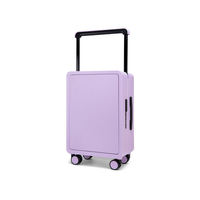 Valise rigide minimaliste à ouverture frontale en PC avec cadre en aluminium, serrure TSA à combinaison, 4 roues pivotantes à 360° et roulement silencieux