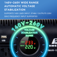 Stabilisateur de tension monophasé en cuivre AHNY AC 1,5 KVA 220 V avec affichage LED portable pour usage domestique 50/60 Hz