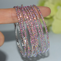 89 Designs En stock Bracelet tennis de mode pour femme, avec strass assortis et cordon élastique, style diamant