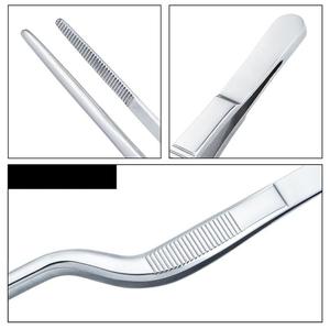 Pinzas de cocina de Chef de acero inoxidable de 8,3 pulgadas y 6,3 pulgadas, pinzas de comida puntiagudas curvas culinarias, pinzas para barbacoa, Gadgets - Product Image 3