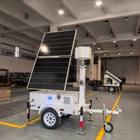 Panneaux solaires rotatifs et pliables, remorque CCTV mobile pour la surveillance des activités en plein air