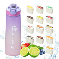 Botella de Agua Deportiva con Aroma, Sabor a Frutas, Sin Azúcar, Libre de BPA, con Anillo Aromático y Cápsula de Sabor