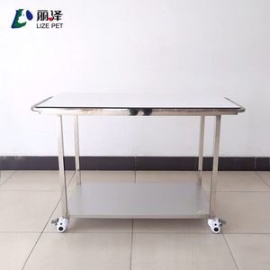 LIZE hewan peliharaan darurat mobile stainless steel ambulans akrilik tandu kereta dokter hewan peliharaan fluorosopy meja penyelamatan transportasi - Product Image 2
