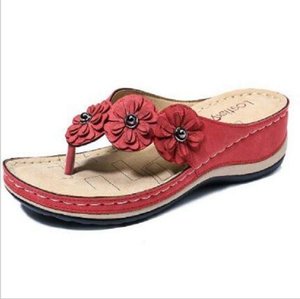 Chaussures décontractées pour femmes en promotion – Sandales de plage souples à talon compensé pour adultes, style rétro, tongs plates - Product Image 4