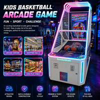 Machine de jeu de basket-ball de rue et de boxe avec lumières LED, haut-parleur, détection de mouvement, fonctionnement à pièces, en acrylique, garantie de 2 ans, pour enfants