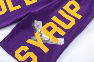 Pantalones Cortos Deportivos Casuales de Estilo Urbano Americano para <span class=keywords><strong>Hombre</strong></span>, Venta al por Mayor, con Estampado de Letras Personalizado 'THAT'S AWFUL LOT of COUGH SYRUP' - Product Image 4