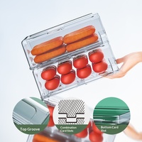 Boîte de rangement pour tiroir de réfrigérateur, conteneur alimentaire de cuisine, support à œufs, pour la conservation des aliments frais, vente en gros