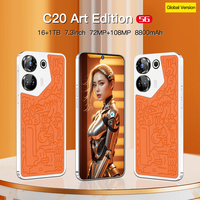 Precio de Fábrica al por Mayor, Nuevo Teléfono Inteligente C20 Art Edition Original, Versión Global 5G, con Parte Trasera de Cuero Genuino, Pantalla de 7.3 Pulgadas