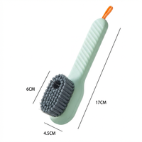 Brosse de nettoyage à distribution de liquide PERFAT, manche long en plastique, poils en nylon, écologique, pour vêtements, linge, tissus, taches de chaussures