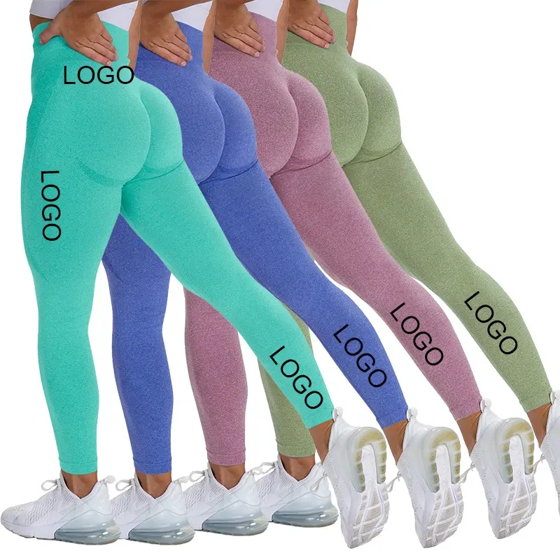 OEM deposu Leggins Para Mujer özel yüksek bel Yoga pantolon spor kadın egzersiz tayt Scrunch dikişsiz tayt Fitness giysileri