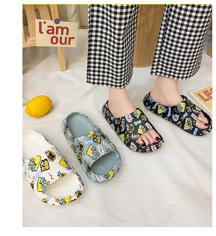Custom Printed Soft Sole Slipper EVA Indoor Slides Woman Men Slippers Shoes