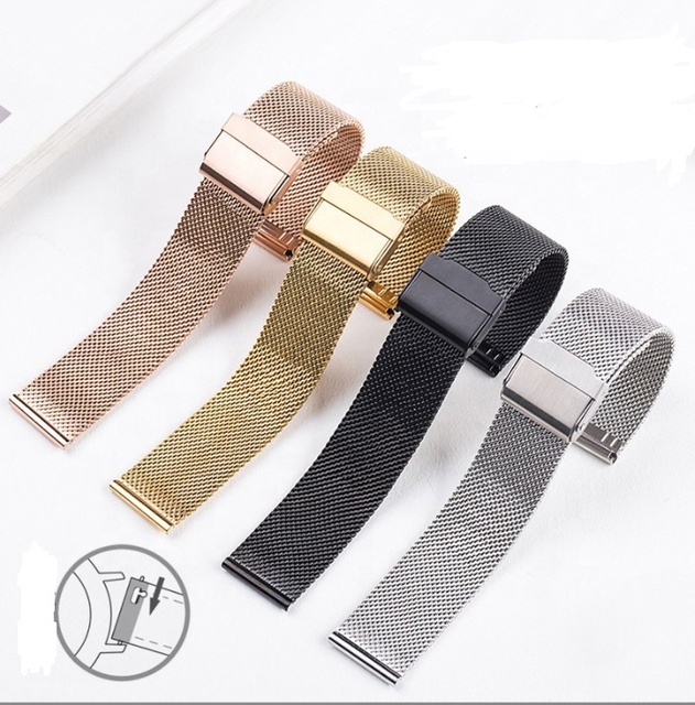 Factory Sell Stainless Steel 06 Wire Mesh Watch Strap Universal Milanese Double Buckle Mesh Watch Band