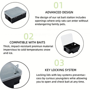 Vente flash : <span class=keywords><strong>Cage</strong></span> à souris et rats en plastique, station d'appât pour rongeurs, lutte antiparasitaire - Product Image 6
