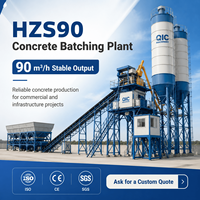 Centrale à béton stationnaire HZS75 de 75 m3/h, équipement de mélange de béton prêt à l'emploi automatique pour les projets de construction