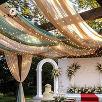 Voilages de plafond en mousseline ignifuges, forme ronde, couleur personnalisée, livraison rapide, vente en gros, décoration de toile de fond de luxe pour mariages et fêtes