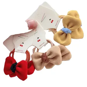 2pcs/set Korean Hair Ropes Cute baby bow tie headband Candy hair accessories