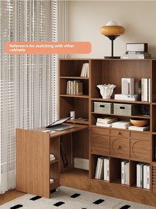<span class=keywords><strong>Bureau</strong></span> et bibliothèque combinés pliables en bois massif à plusieurs niveaux, fixation murale, finition sans peinture ; Table d'angle rétractable pour étude/<span class=keywords><strong>bureau</strong></span> - Product Image 4