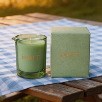Bocaux en verre transparent en vrac, luxueux, vides, 200 ml, ambrés, uniques, avec bec verseur pour massage, pour bougies, avec boîte personnalisée