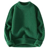 Pull tricoté épais pour homme, nouvelle collection printemps, col rond, anti-plis, style rétro ample et élégant, pour adolescents