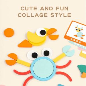 Bloques de Madera con Patrones Creativos para Niños, Rompecabezas Geométrico con Tarjetas de Actividades, Juguete de Bloques - Product Image 3