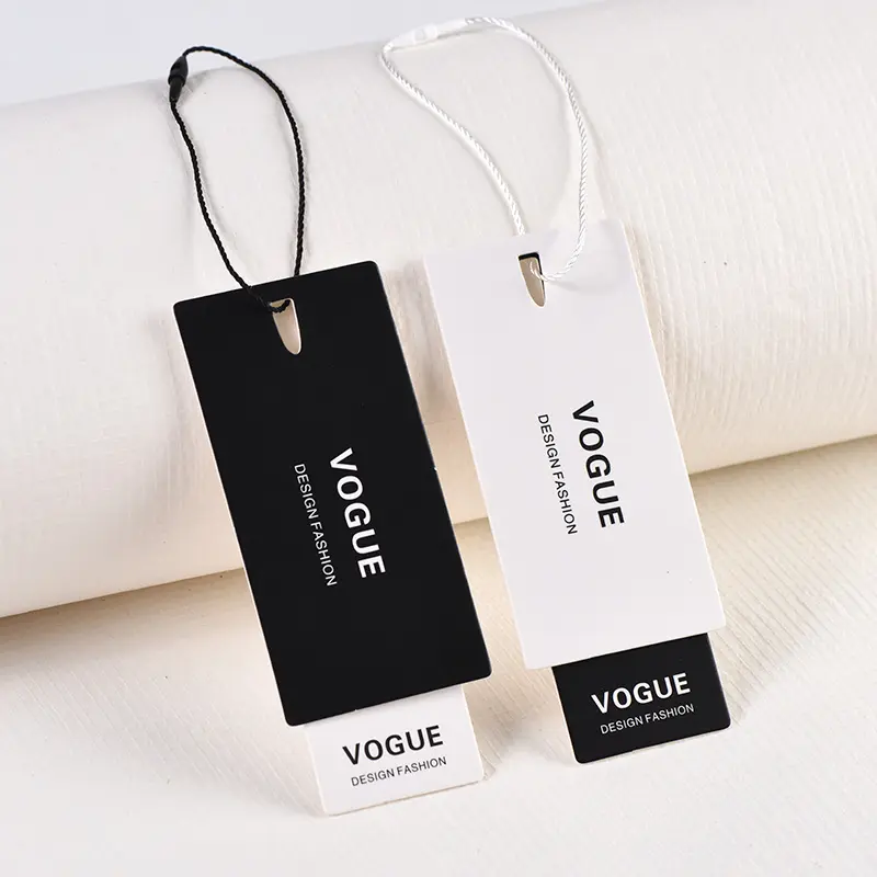 Emboss Product Hang Tag Luxury Art Paper Garment Accessories Apparel Label Hang Tags Matte Hair Extension Hang Tag With String