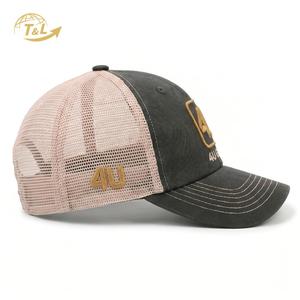 Casquettes de camionneur 6 panneaux en gros pour hommes, casquette de sport en coton, broderie de logo personnalisée, casquette de camionneur en maille - Product Image 5