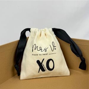 Portable Packing Dust <b>Bag</b> With <b>Drawstring</b> Custom Logo Printed Recyclable Cotton Canvas <b>Drawstring</b> <b>Bag</b> - Product Image 6