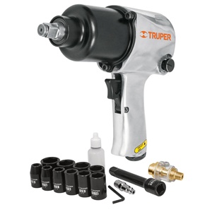 Truper TPN-734H-2K 1/2 'industriale aria impatto chiave Kit con meccanismo a doppio martello e custodia in plastica - Product Image 2