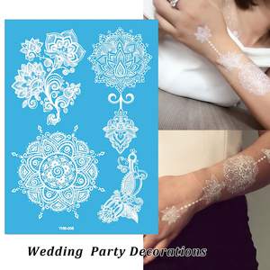 Tatouages temporaires au henné blanc pour femmes filles autocollants de tatouage en <span class=keywords><strong>dentelle</strong></span> mystère Sexy <span class=keywords><strong>Mandala</strong></span> fleur Body Art Design étanche - Product Image 3