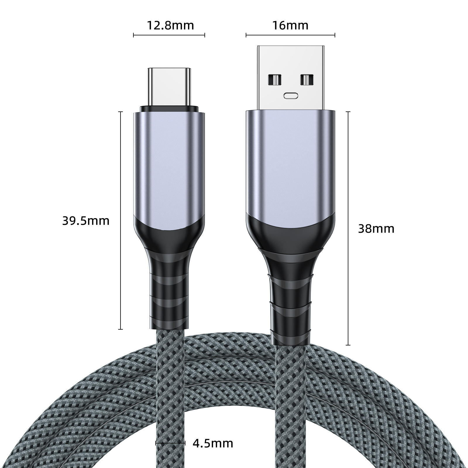 Grey (10Gbps rate + 3A fast charging)