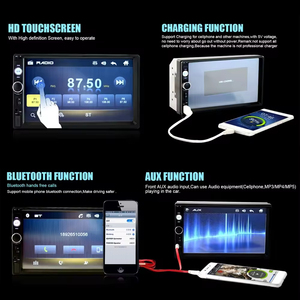 CarPlay Multimédia Central Android Auto 1 Din 2 Din 7 Polegadas MP5 Bluetooth USB/AUX/TF Mirrorlink <span class=keywords><strong>Com</strong></span> Tela Sensivel Ao Toque - Product Image 4