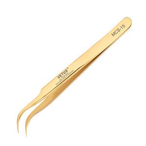 VETUS MCS Pinzas de Pestañas Doradas, Pinzas de Precisión, Extensión de Pestañas, Nano Agarre, 12, 15, 18, 19 - Product Image 4