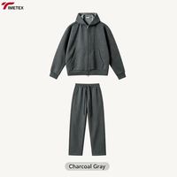 Ensemble de survêtement technique en molleton 2 pièces TIMETEX pour homme, avec sweat à capuche zippé et pantalon droit, style streetwear décontracté, collection printemps, vente en gros OEM