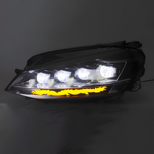Luz Delantera LED para Golf 7 MK7 2013-2017, Conjunto de Faros Delanteros de Actualización con Diseño de Cristal 4 y Lente Bifocal 4 Dragon, Accesorios - Product Image 5