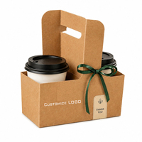Boîte à café en papier kraft personnalisée, boîte cadeau pour arrangement floral, boîte à emporter, boîte pliable, vente en gros