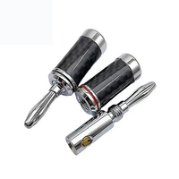 Fabricant de prises banane HIFI 4MM de haute qualité Connecteur banane plaqué or avec verrouillage à vis pour prises audio haut-parleur 2 pièces