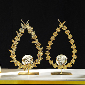 Creative Iron Flower Gold-Plated Art <b>Ornaments</b> Luxury Entrance TV Cabinet Decorations Office and Home Decor - Product Image 2