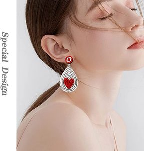 Nouveau exquis élégant couleur femmes mode à la main bohème balancent boucle d'oreille boucles d'oreilles été plage bijoux prix de gros - Product Image 3