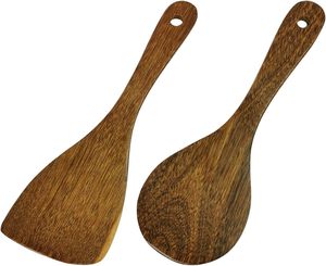 Espátula Lumina, Comodidad Ergonómica, Cuchara de Madera para Servir en la Cocina, Resistente al Calor y la Humedad, Juego de 2 Piezas para Cocinar y Servir - Product Image 1