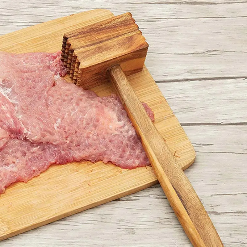 Ablandador de carne Ironwood Gourmet Acacia Wood Meat Ablandador herramientas de cocina ablandador de carne