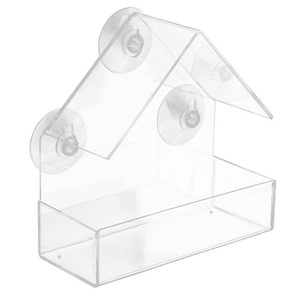 Jaula triangular transparente para pájaros, <span class=keywords><strong>casa</strong></span> para pájaros, alimentador de pájaros de plexiglás acrílico, estante de exhibición, estante de almacenamiento - Product Image 2