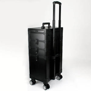 전문 <span class=keywords><strong>4</strong></span> 1 트롤리 롤링 알루미늄 살롱 조명이 메이크업 화장품 케이스 스테이션 LED 조명 <span class=keywords><strong>4</strong></span> 이동식 바퀴 - Product Image 4